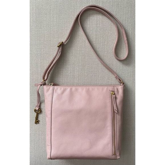 Fossil Tara Crossbody Dusty Rose Leather Handbag - Picture 7 of 11